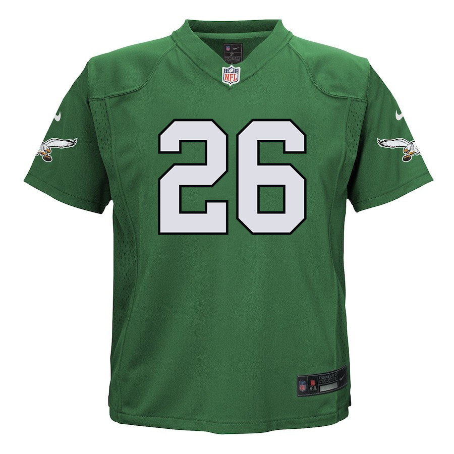 Saquon Barkley 26 Philadelphia Eagles Alternate Game Kelly Green NFL Jersey Youth
