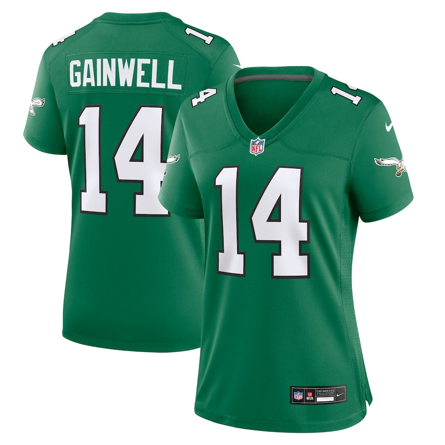 Kenneth Gainwell 14 Philadelphia Eagles Alternate Game Kelly Green NFL Jersey Women's