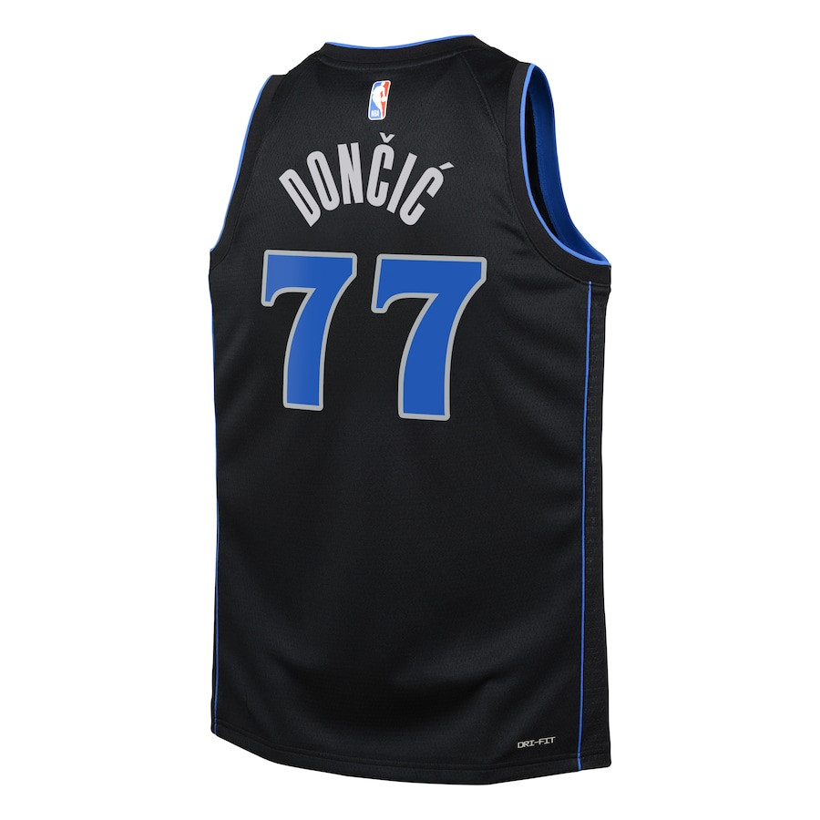 Luka Doncic 77 Dallas Mavericks 2023/24 City Edition Swingma Black NBA Jersey Youth