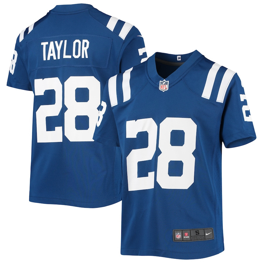 Jonathan Taylor 28 Indianapolis Colts Game Royal NFL Jersey Youth