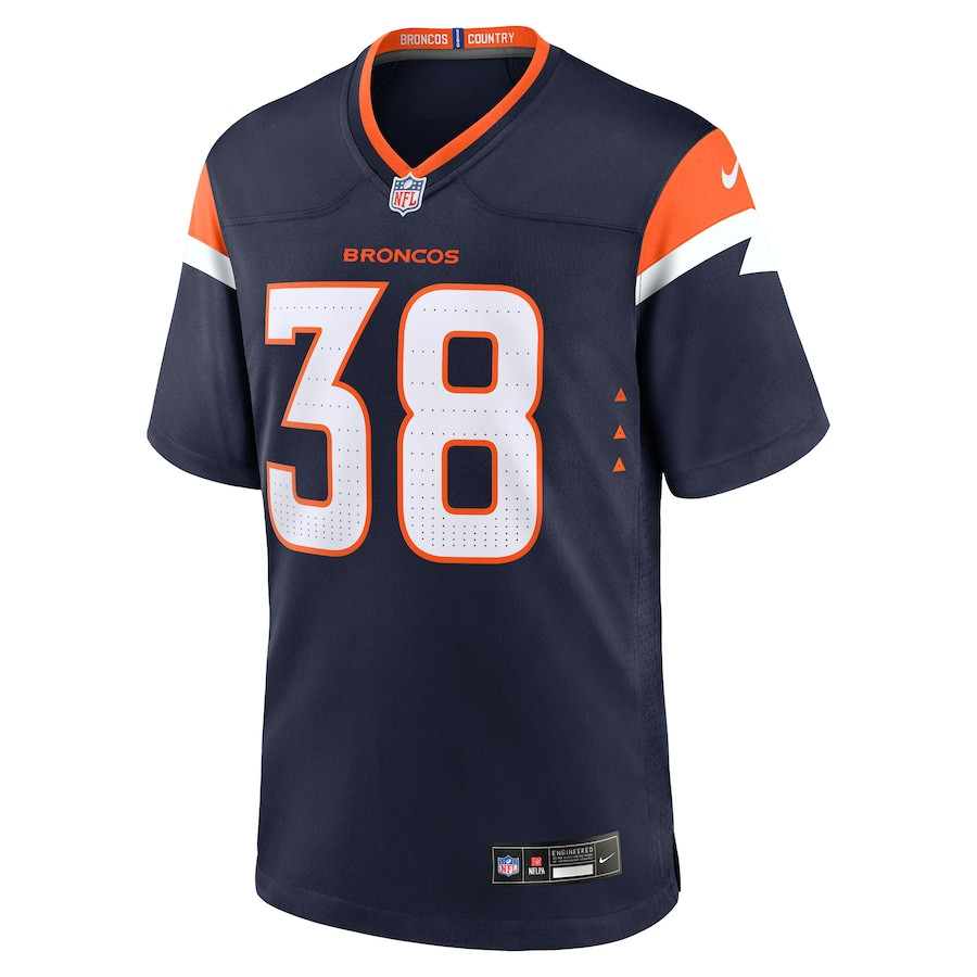 Jaleel McLaughlin 38 Denver Broncos Alternate Game Navy NFL Jersey Men's