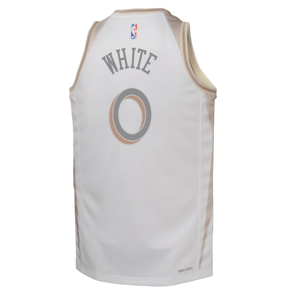 Cob White 0 Chicago Bulls 2024/25 Swingman Playe City Editio White NBA Jersey Youth