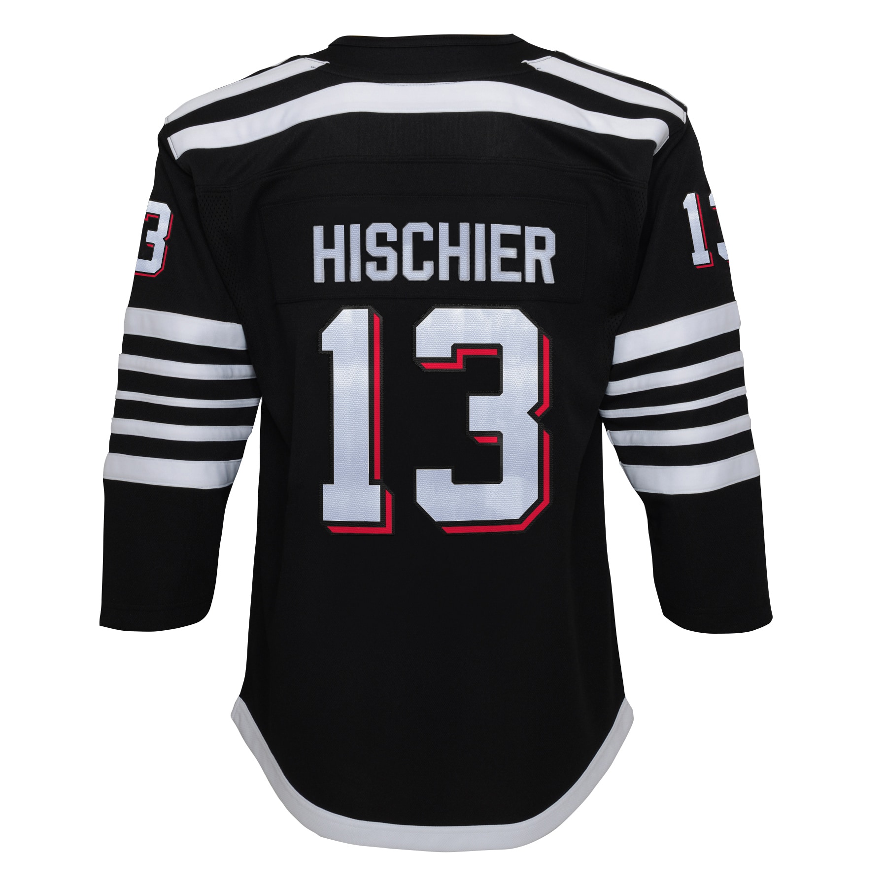 New Jersey Devils Nico Hischier Black 2021/22 Alternate Premier Player NHL Jersey Youth