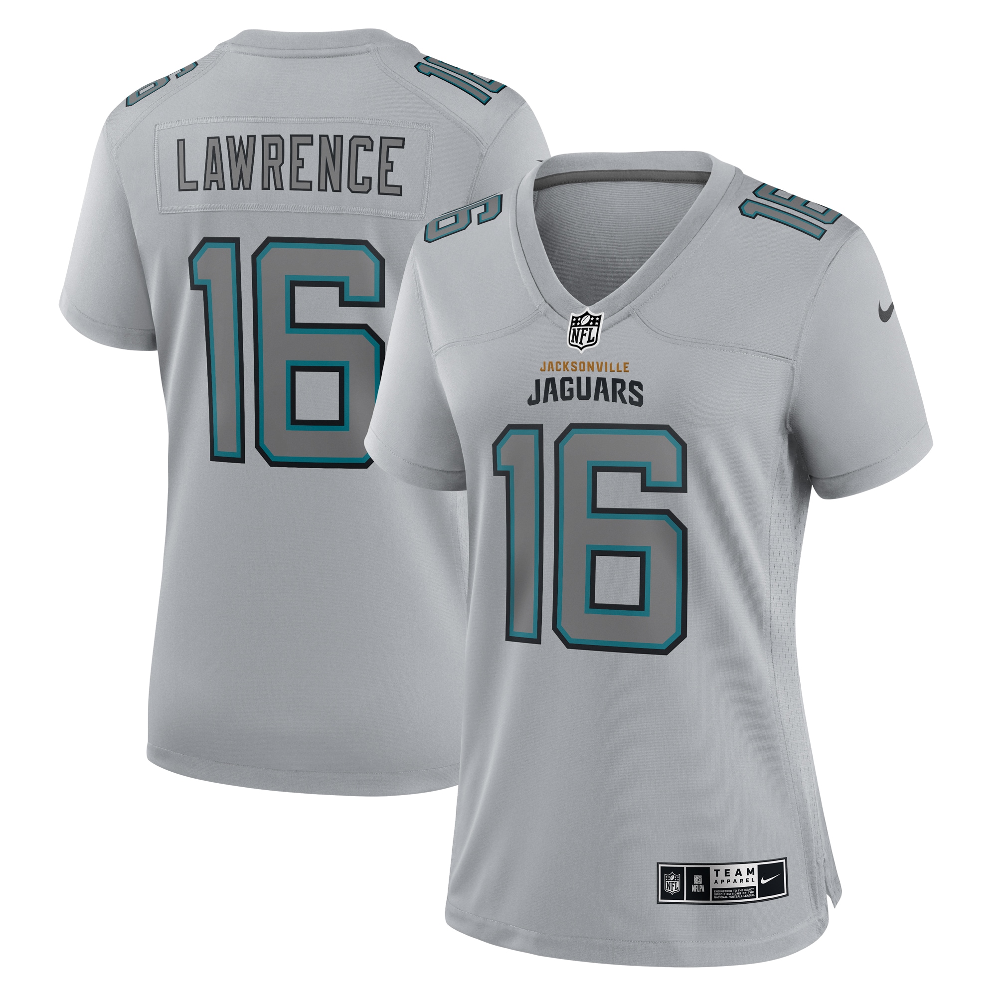 Jacksonville Jaguars Trevor Lawrence Gray Atmosphere Fashion Game NFL Jersey Women's