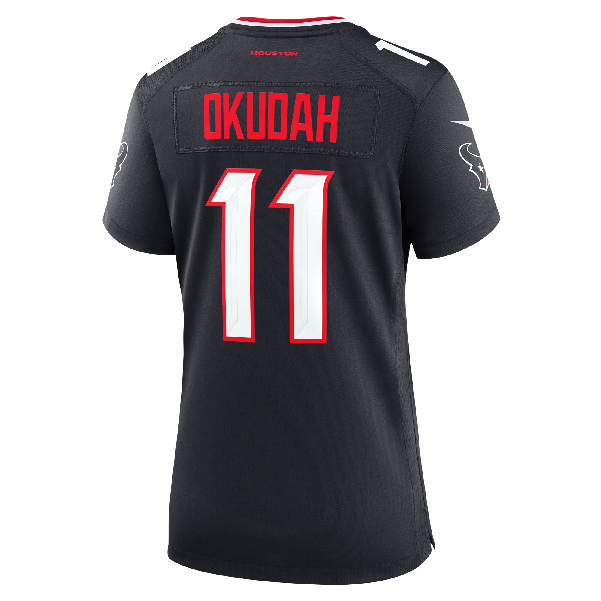 Houston Texans Jeff Okudah Navy Team Game NFL Jersey Women's