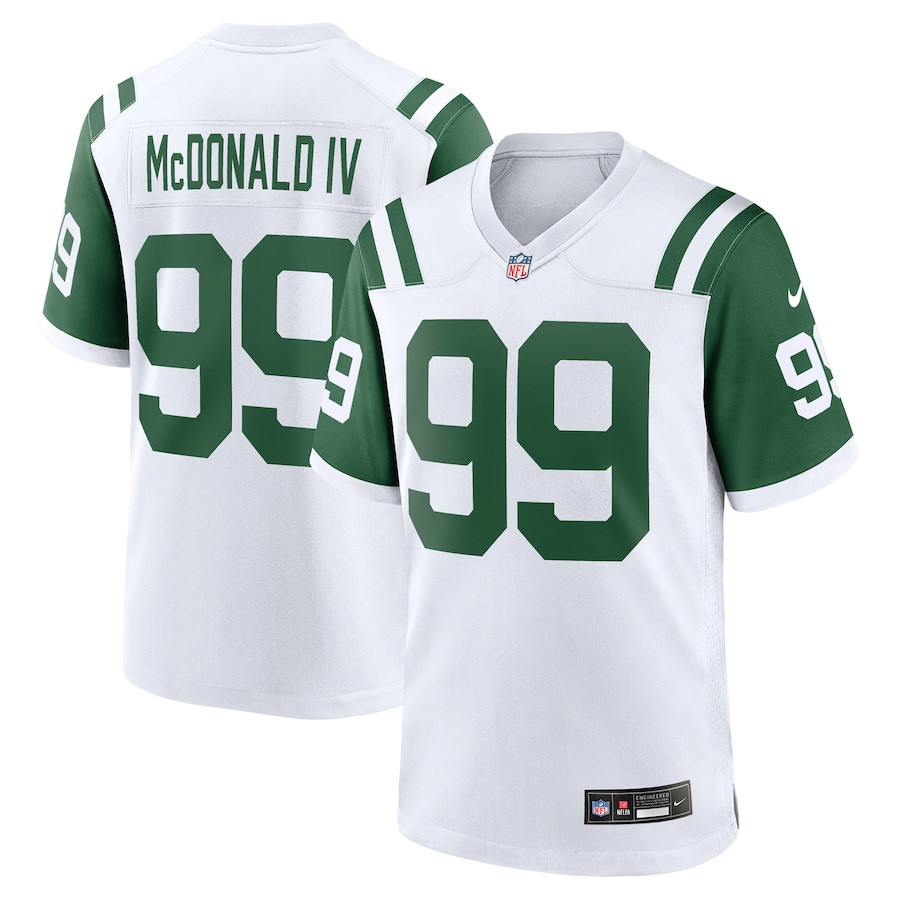 Will McDonald IV 99 New York Jets Classic Alternate Game White NFL Jersey Men's