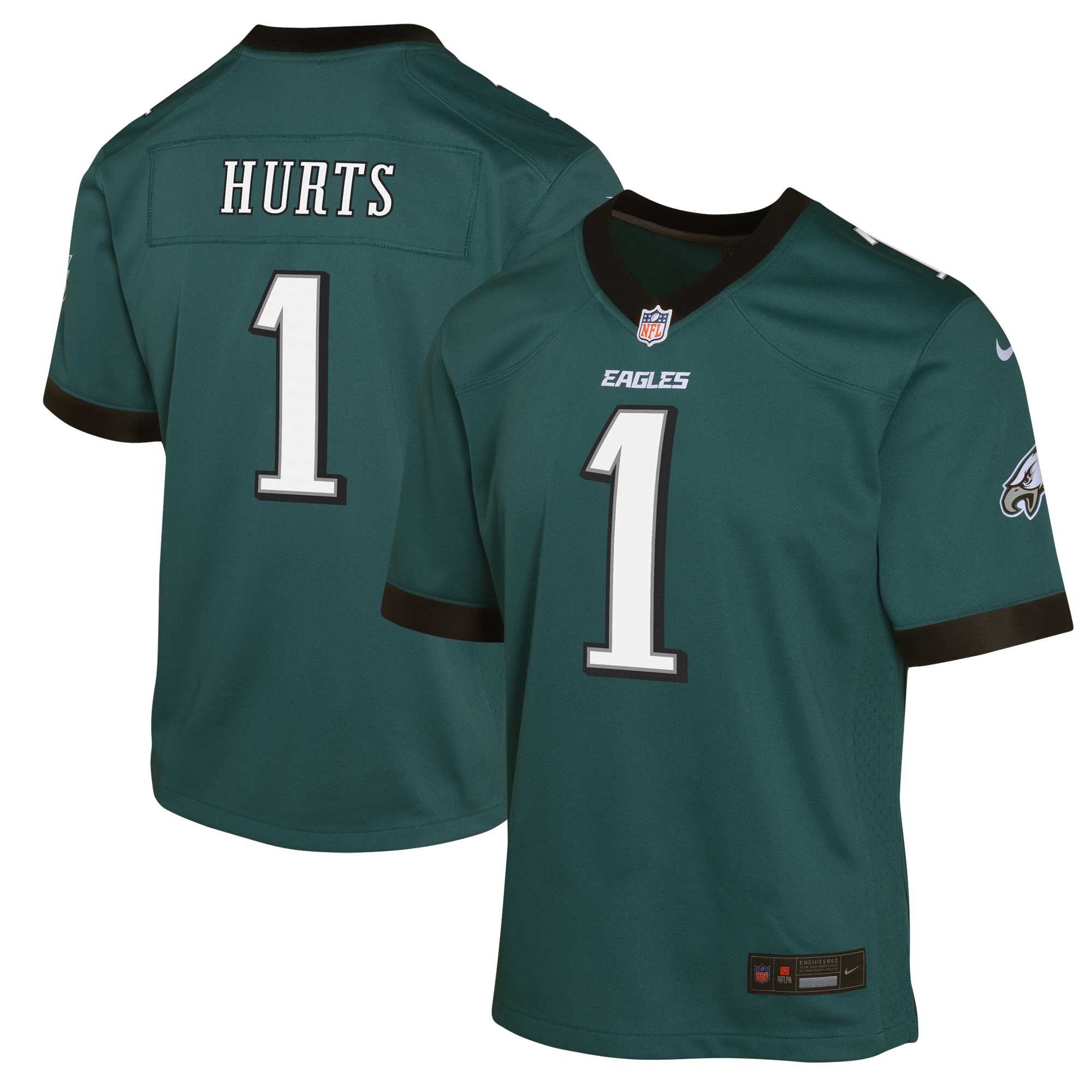 Philadelphia Eagles Jalen Hurts Midnight Green Game NFL Jersey Youth