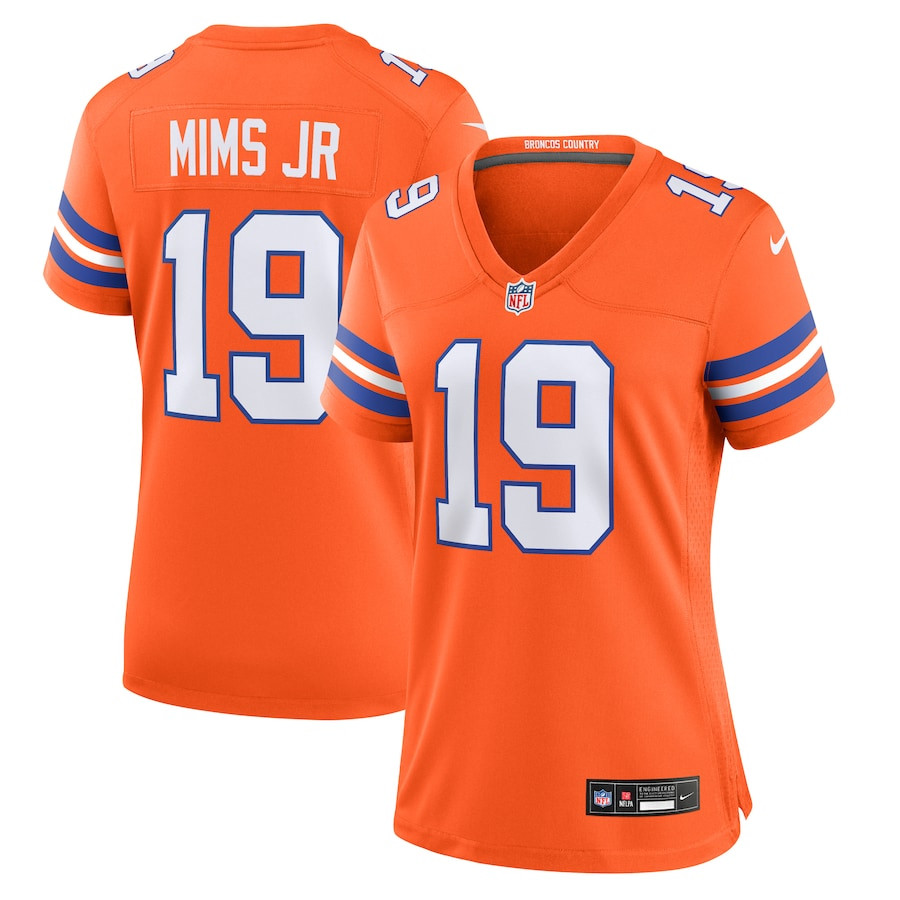 Marvin Mims Jr 19 Denver Broncos Mile High Collection 1977 Throwback Player Game Orange NFL Jersey Women's