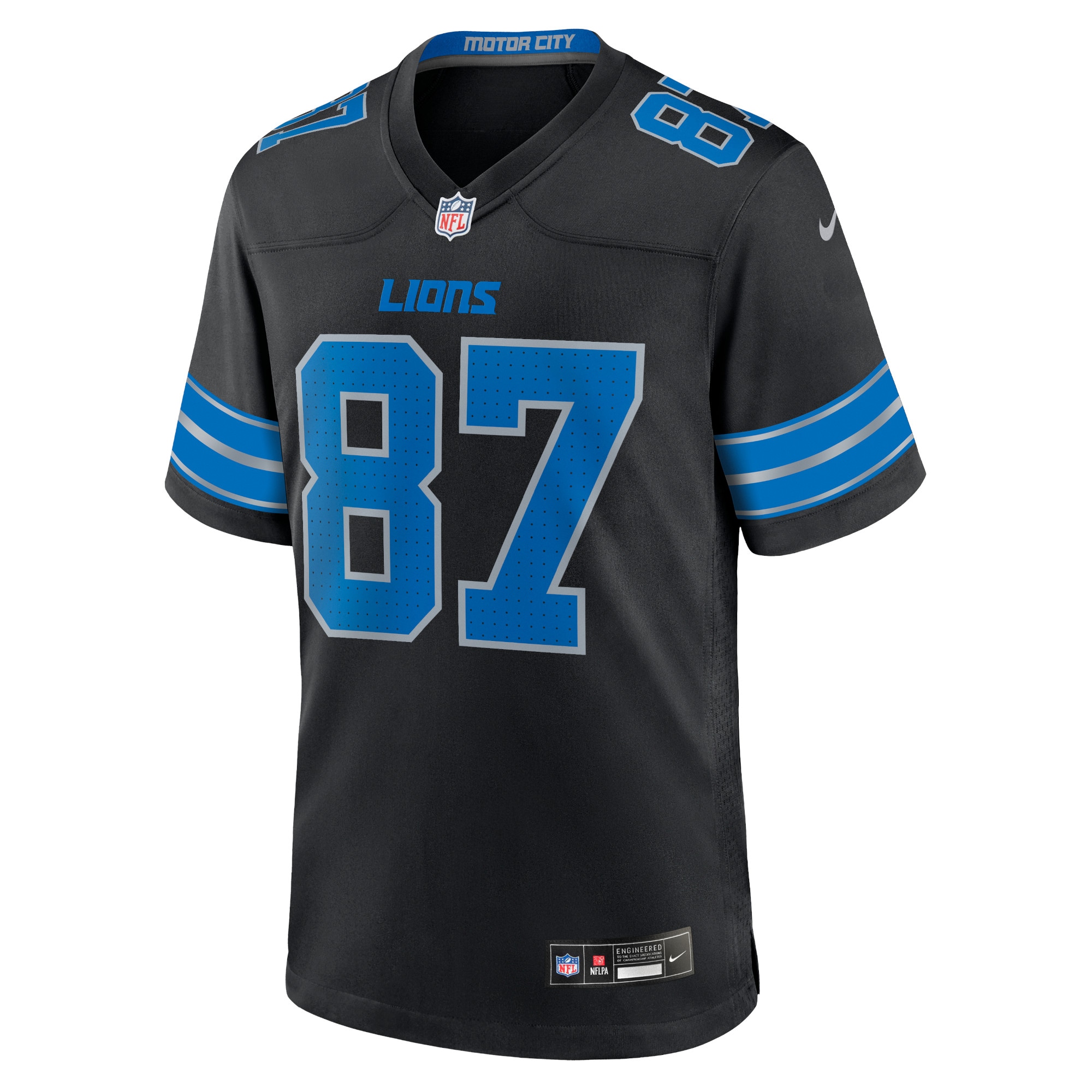 Detroit Lions Sam LaPorta Black 2nd Alternate Game NFL Jersey Men's