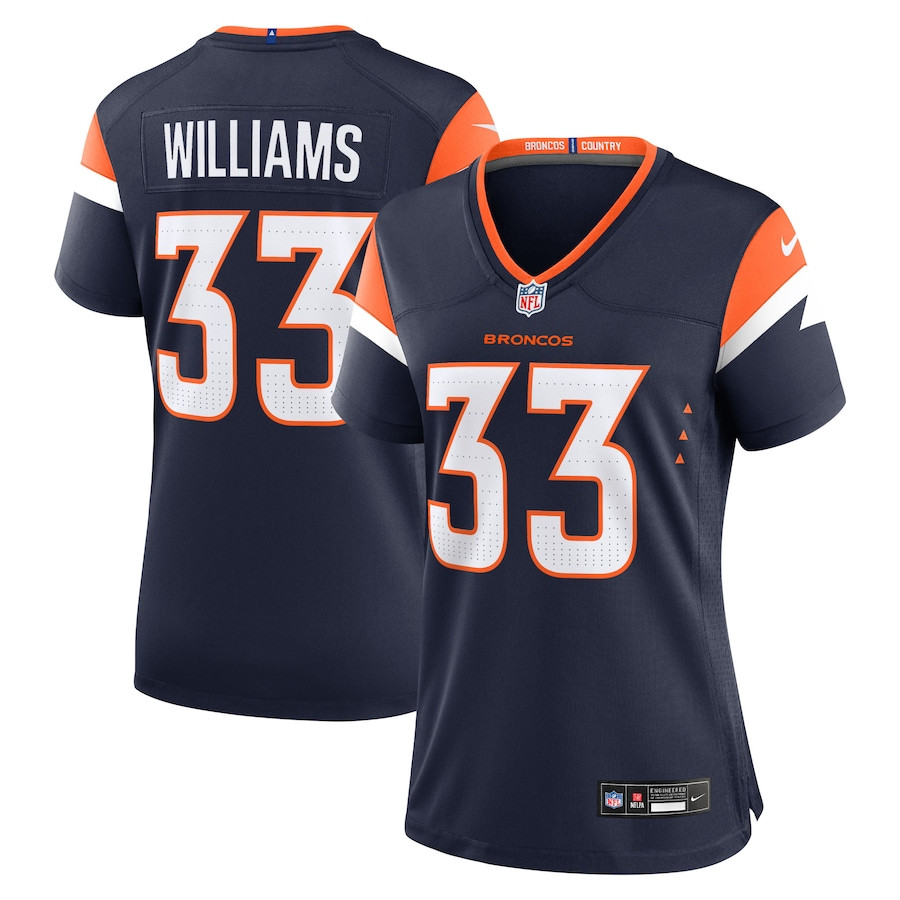 Javonte Williams 33 Denver Broncos Alternate Game Navy NFL Jersey Women's
