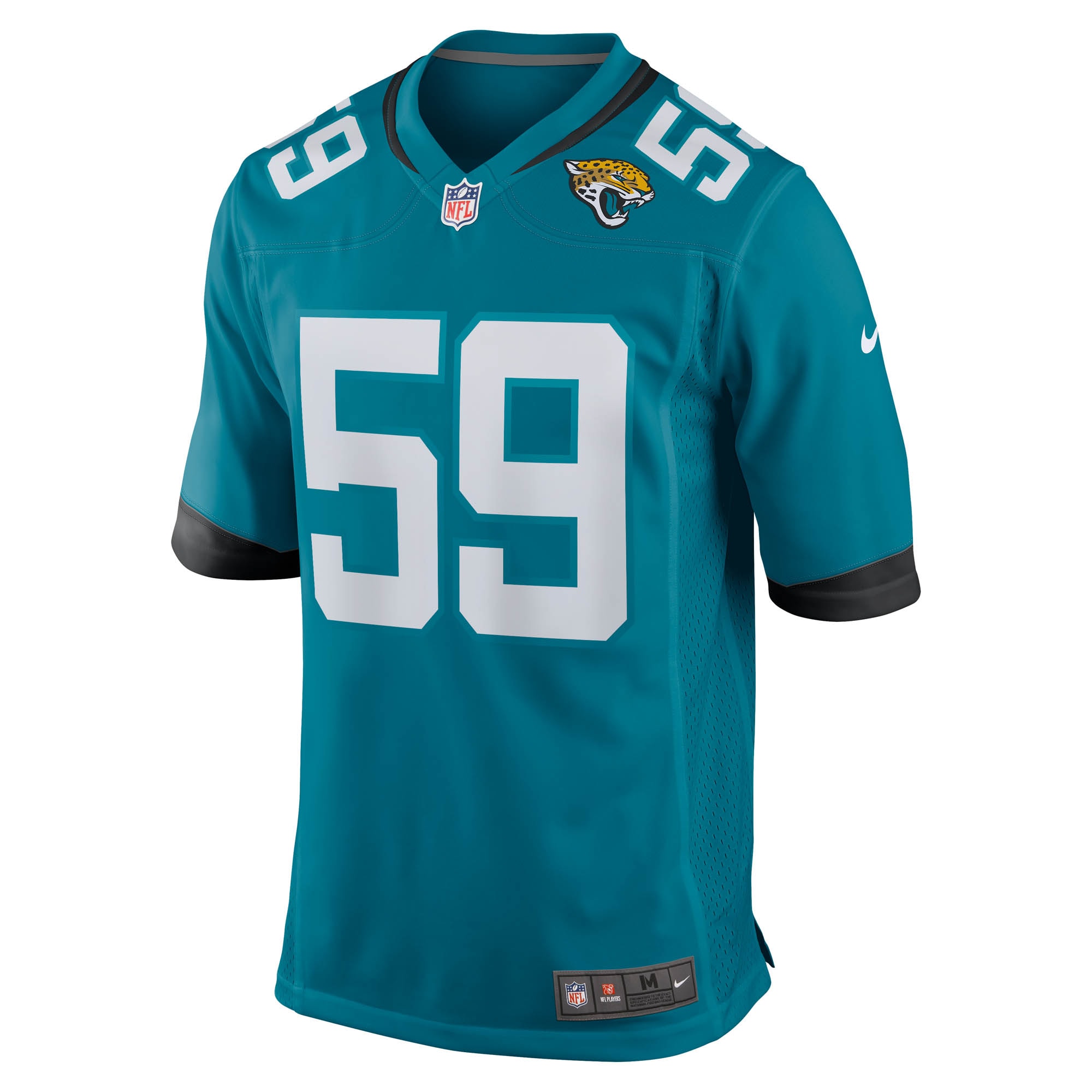 Jacksonville Jaguars Myles Cole Teal Team Game NFL Jersey Men's