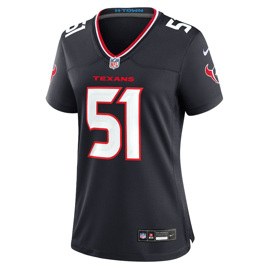 Will Anderson Jr. 51 Houston Texans Game Navy NFL Jersey Women's