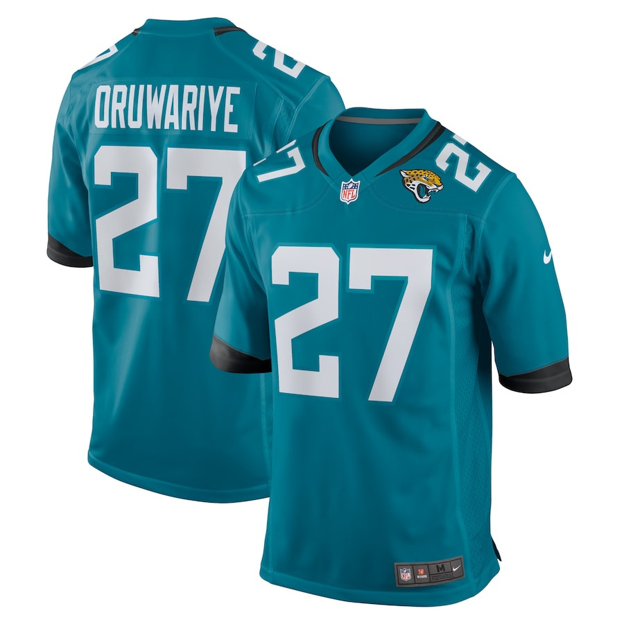 Amani Oruwariye 27 Jacksonville Jaguars Game Teal NFL Jersey Men's