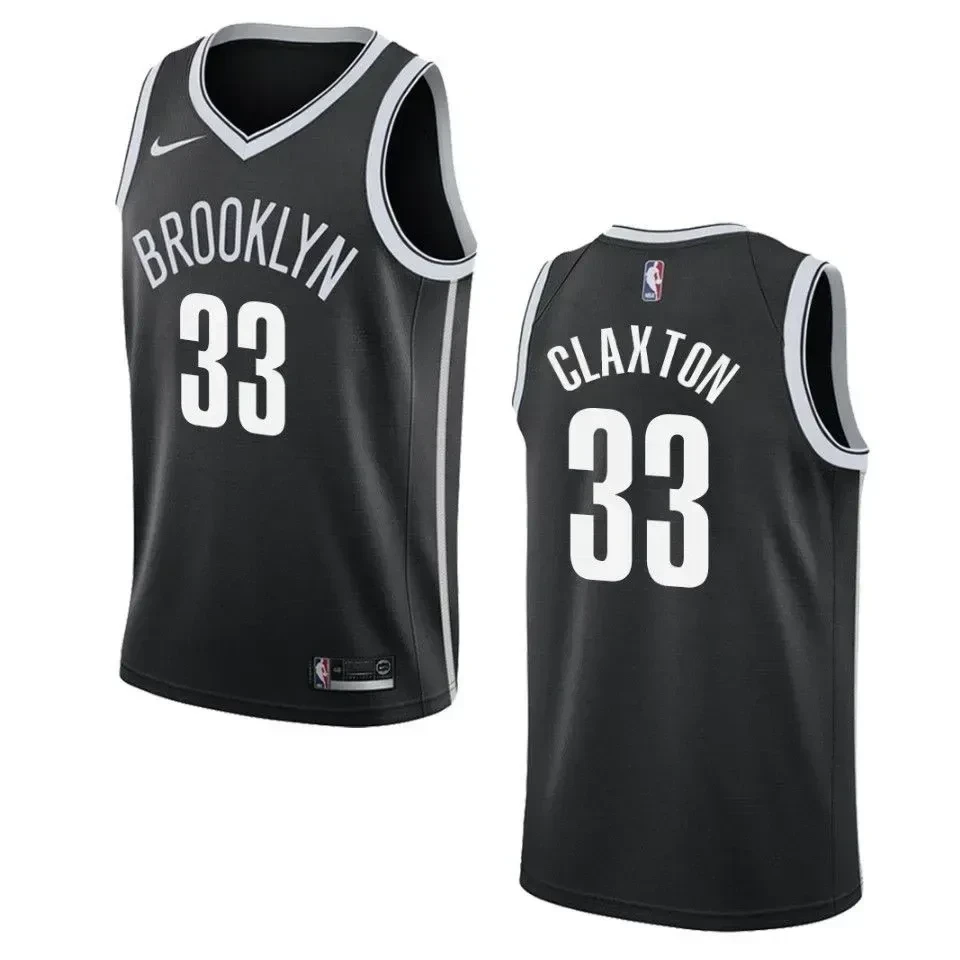 Brooklyn Nets 33 Nicolas Claxton Icon Swingman Black NBA Jersey Men's