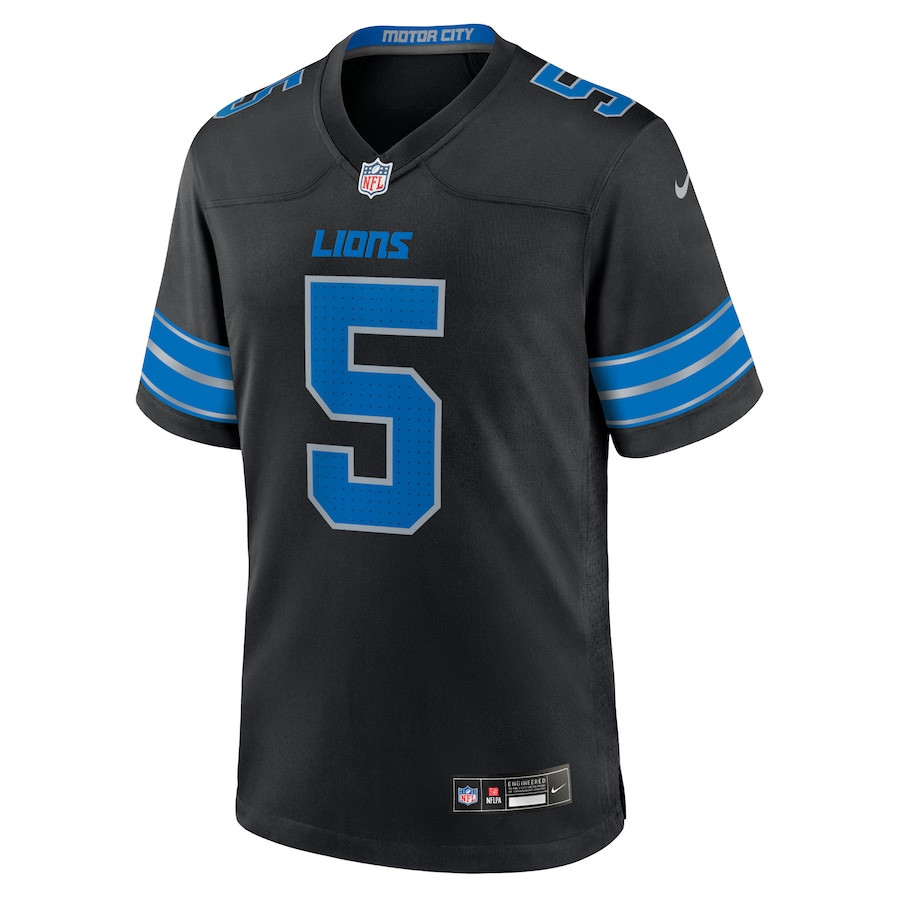 David Montgomery 5 Detroit Lions 2nd Alternate Game Black, Men NFL Jersey Men's