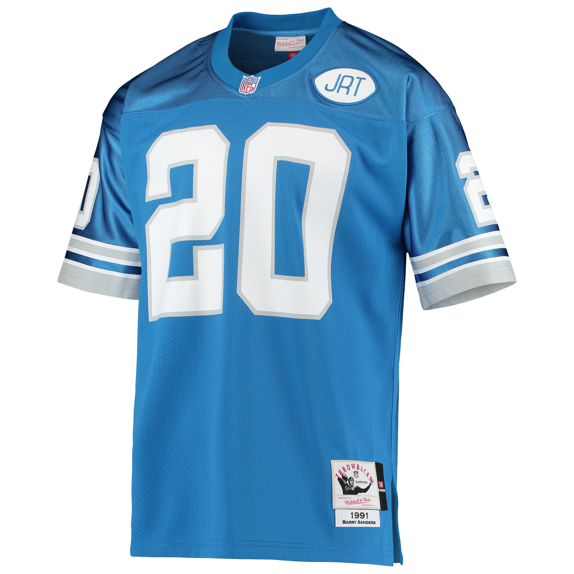 Detroit Lions 1991 Barry Sanders Mitchell Ness Blue Throwback Retired Player NFL Jersey Men's