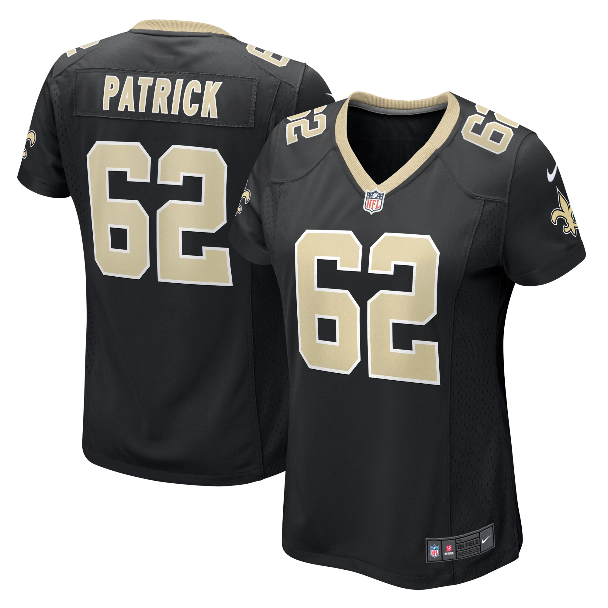 New Orleans Saints Lucas Patrick Black Game NFL Jersey Women's