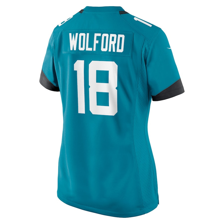 John Wolford 18 Jacksonville Jaguars Team Game Teal NFL Jersey Women's