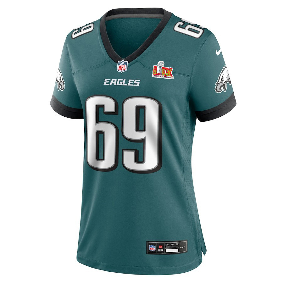 Landon Dickerson #69 Philadelphia Eagles Super Bowl LIX Midnight Green NFL Jersey Women's
