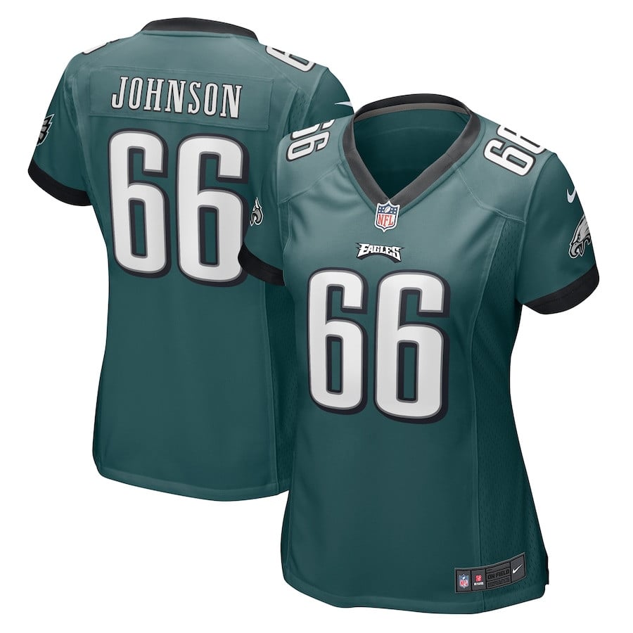 Roderick Johnson 66 Philadelphia Eagles Game Midnight Green NFL Jersey Women's