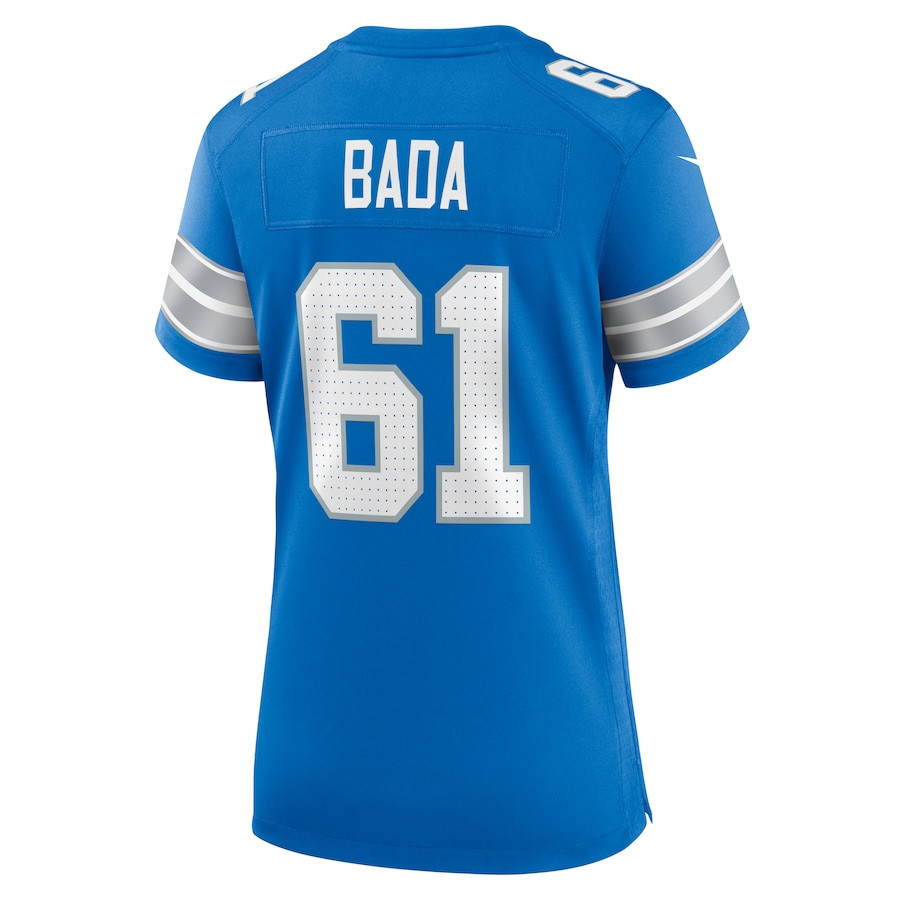 David Bada #61 Detroit Lions Super Bowl LIX Blue NFL Jersey Women's