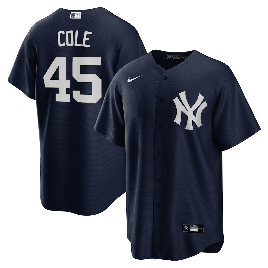 Gerrit Cole 45 New York Yankees Alternate Navy MLB Jersey Men's
