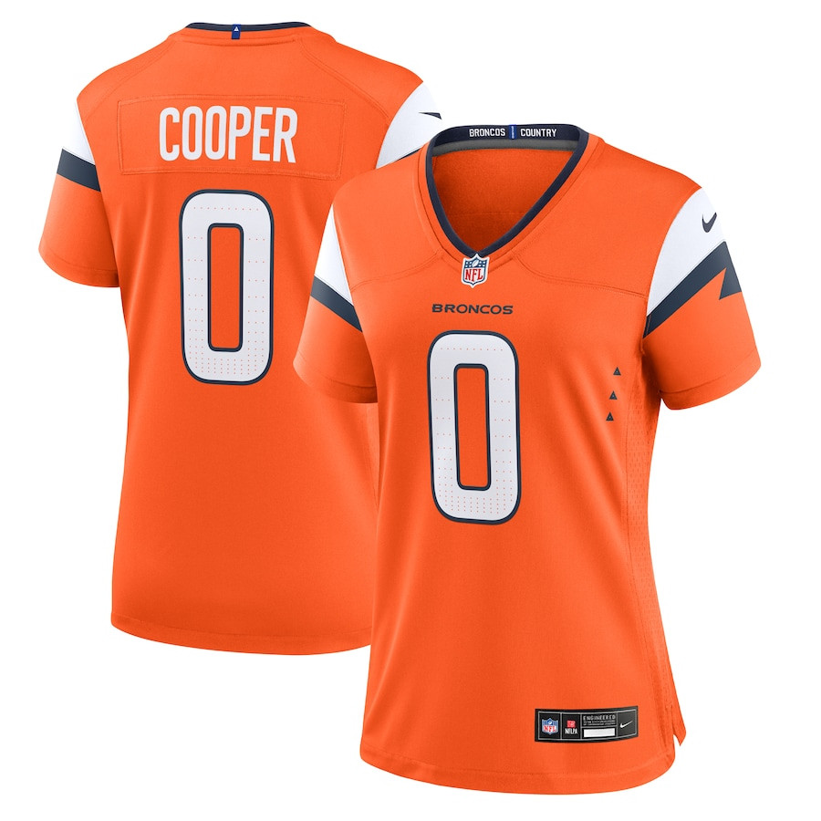 Jonathon Cooper 0 Denver Broncos Team Game Orange NFL Jersey Women's