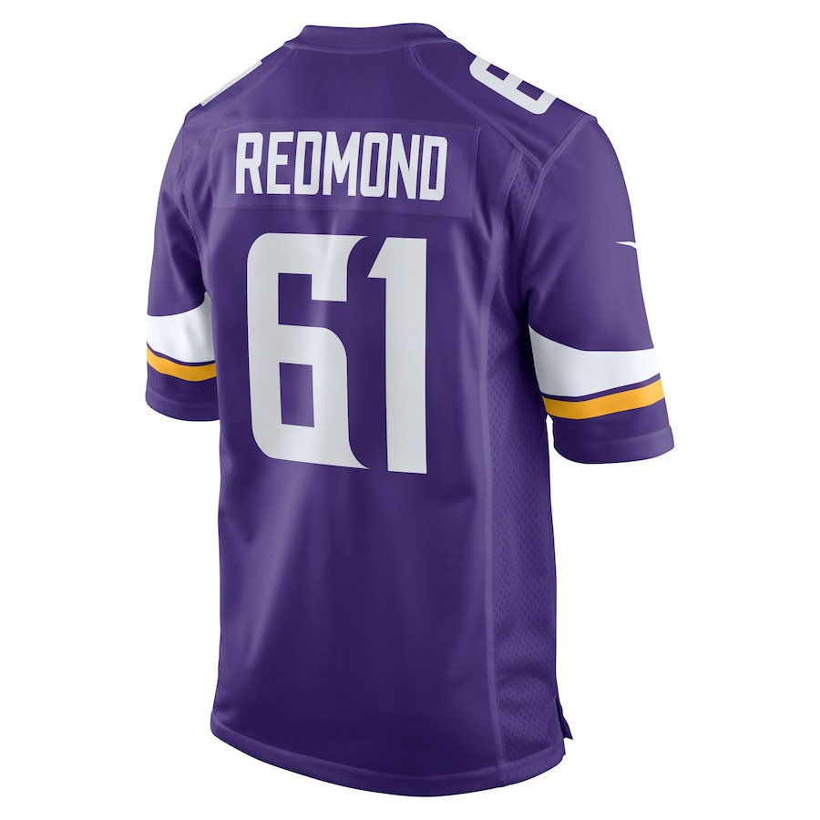 Jalen Redmond 61 Minnesota Vikings Game Purple NFL Jersey Men's