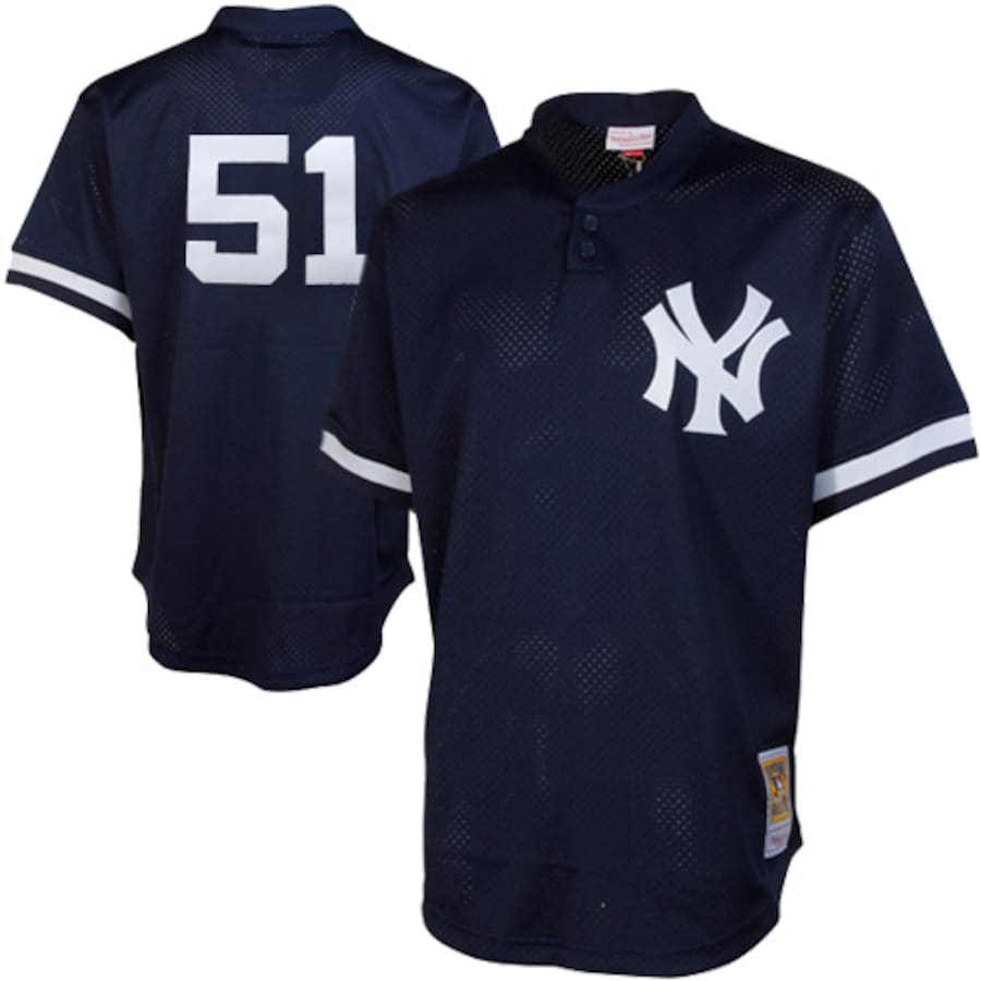 Bernie Williams New York Yankees Mitchell&Ness Cooperstown Mesh Batting Practice Jersey Navy