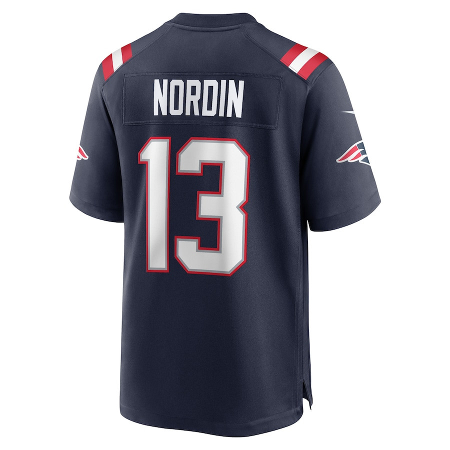 Quinn Nordin 13 New England Patriots Game Navy NFL Jersey Men's