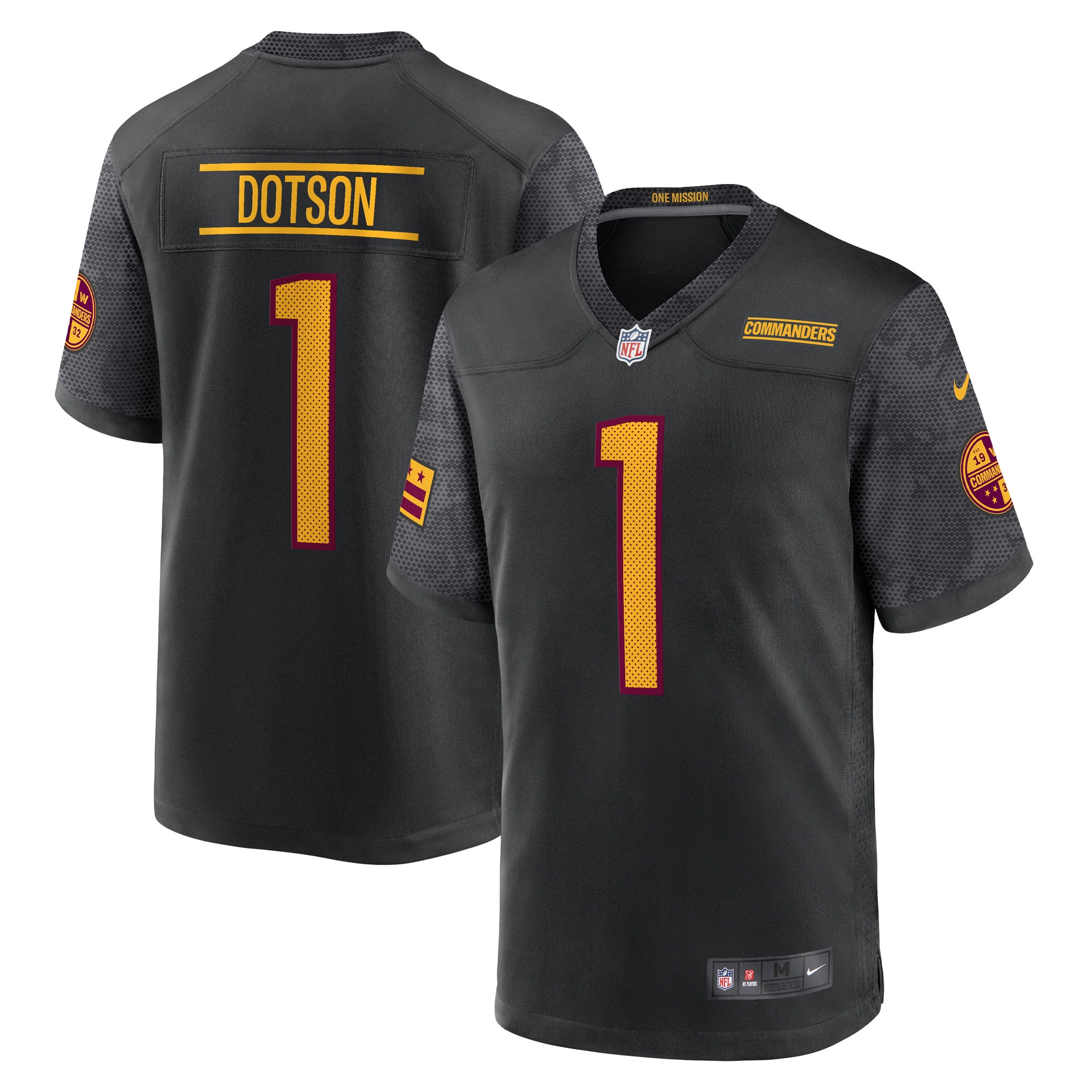 Washington Commanders Jahan Dotson Black Alternate Game NFL Jersey Men's