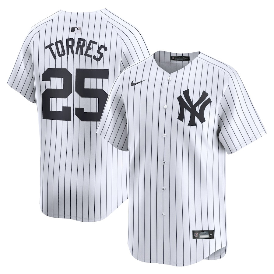 Gleyber Torres 25 New York Yankees Home Limited Player White MLB Jersey Men's