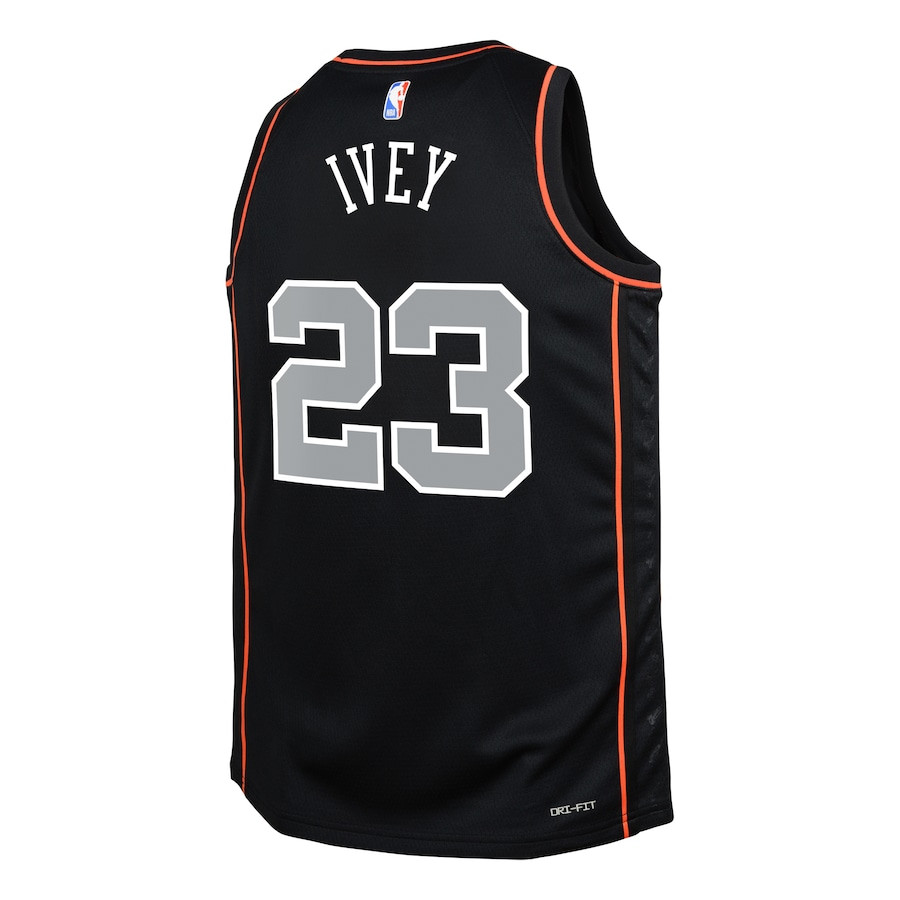 Jaden Ivey 23 Detroit Pistons 2023/24 City Edition Swingma Black NBA Jersey Youth