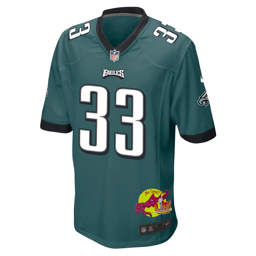 Cooper DeJean 33 Philadelphia Eagles Super Bowl LIX New Orleans Patch Game Midnight Green NFL Jersey Men's
