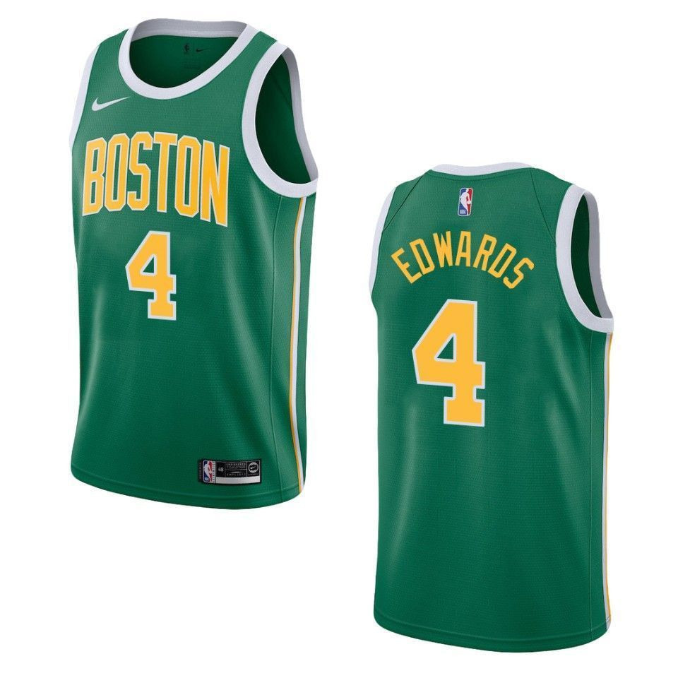 Boston Celtics 4 Carsen Edwards Earned Swingman Green NBA Jersey Men's