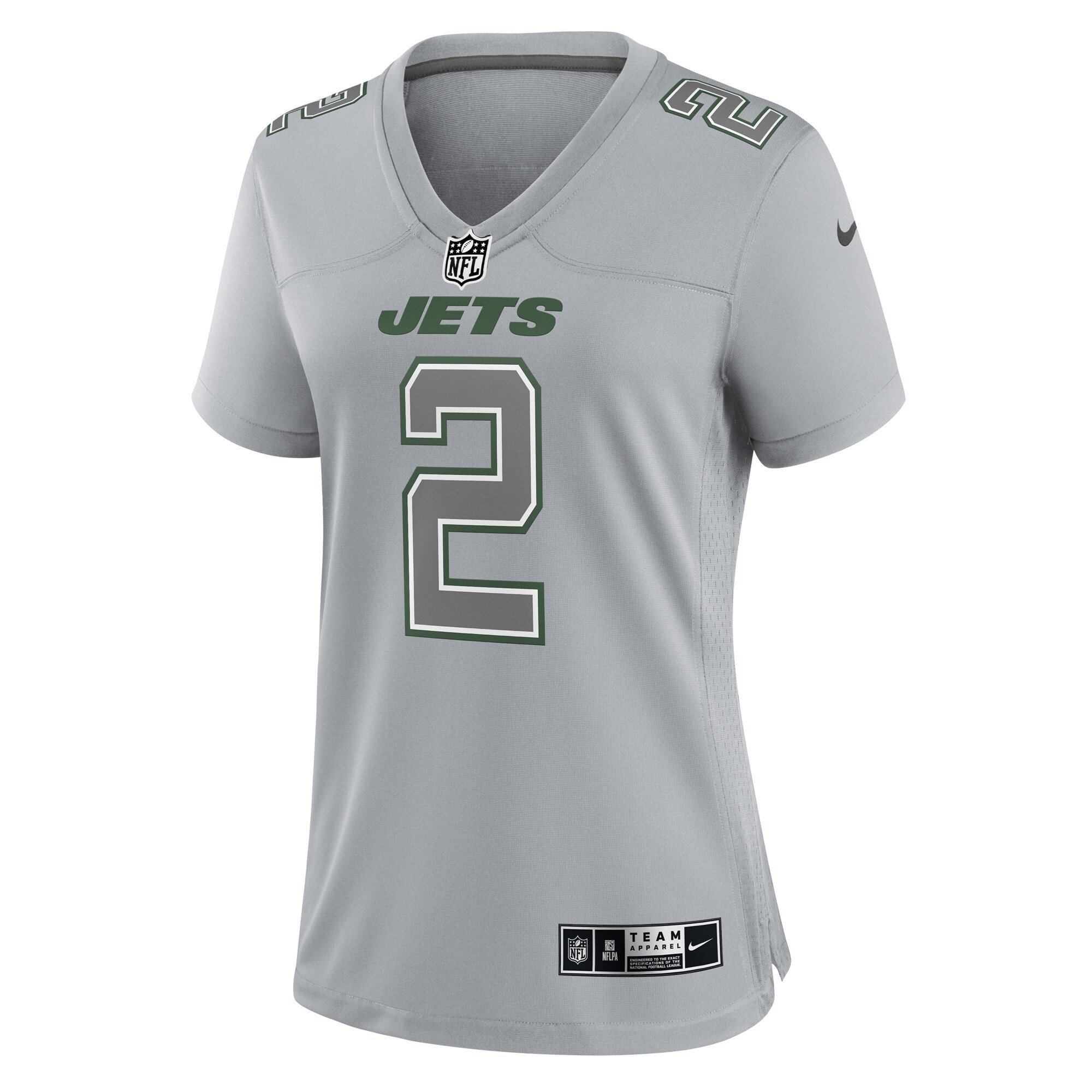 New York Jets Zach Wilson Gray Atmosphere Fashion Game NFL Jersey Women's