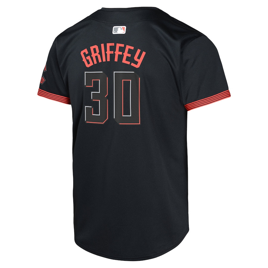 Ken Griffey Jr. 30 Cincinnati Reds City Connect Limited Black MLB Jersey Youth