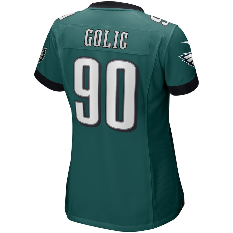 Mike Golic 90 Philadelphia Eagles Game Retired Midnight Green NFL Jersey Women's