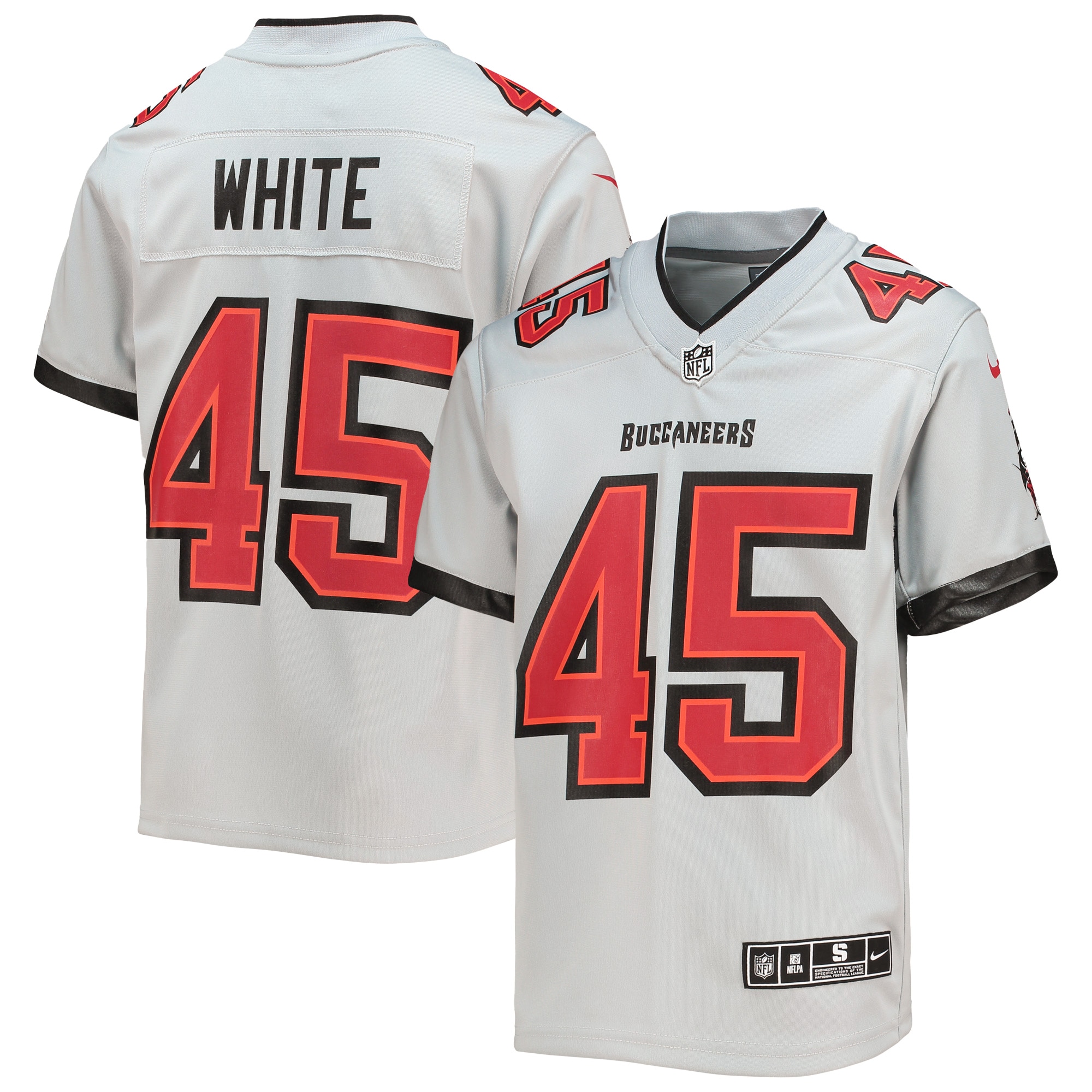 Tampa Bay Buccaneers Devin White Gray Inverted Team Game NFL Jersey Youth