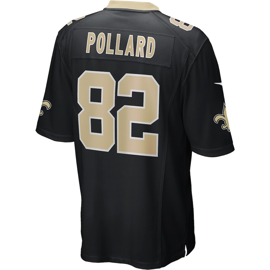 Bob Pollard 82 New Orleans Saints Game Retired Black NFL Jersey Men's
