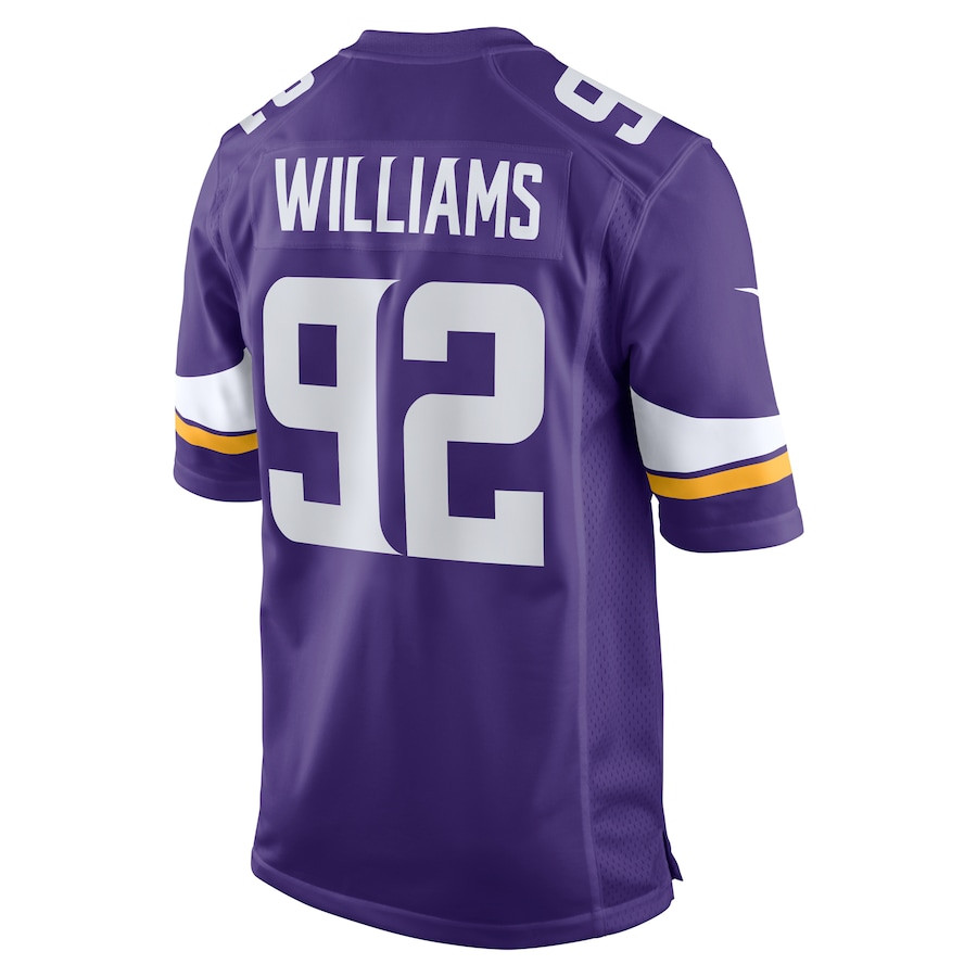 Jonah Williams 92 Minnesota Vikings Game Purple NFL Jersey Men's