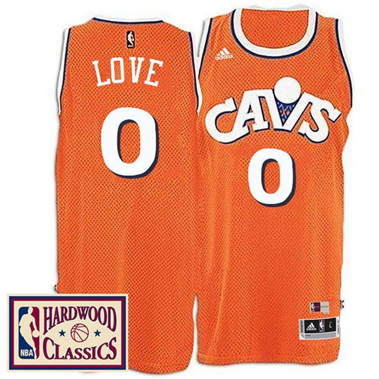 2016-17 Season Cleveland Cavaliers 0 Hardwood Classics Throwback Orange Kevin Love NBA Jersey Men's
