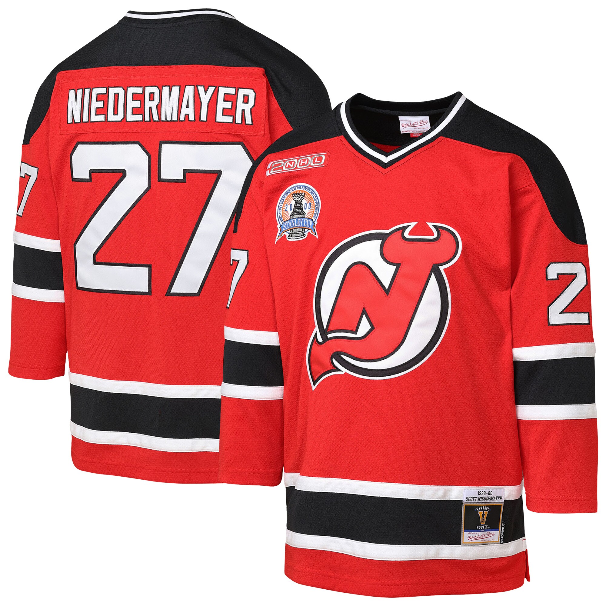 New Jersey Devils Scott Niedermayer Mitchell Ness Red 1999/00 Blue Line Player NHL Jersey Youth