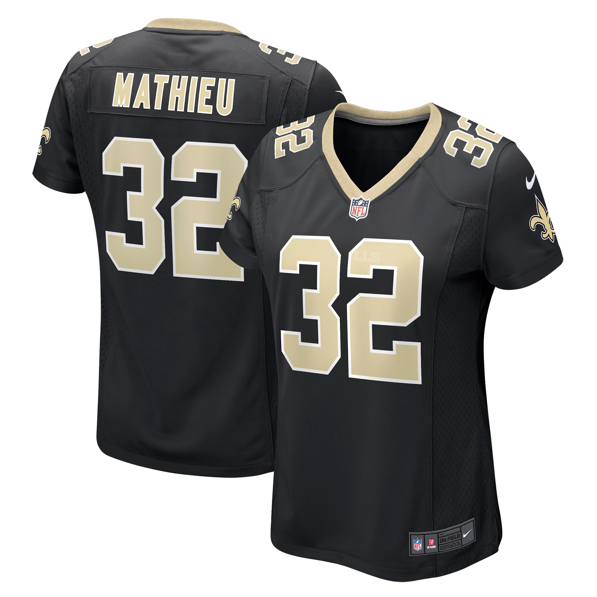 New Orleans Saints Tyrann Mathieu Black Player NFL Jersey Women's