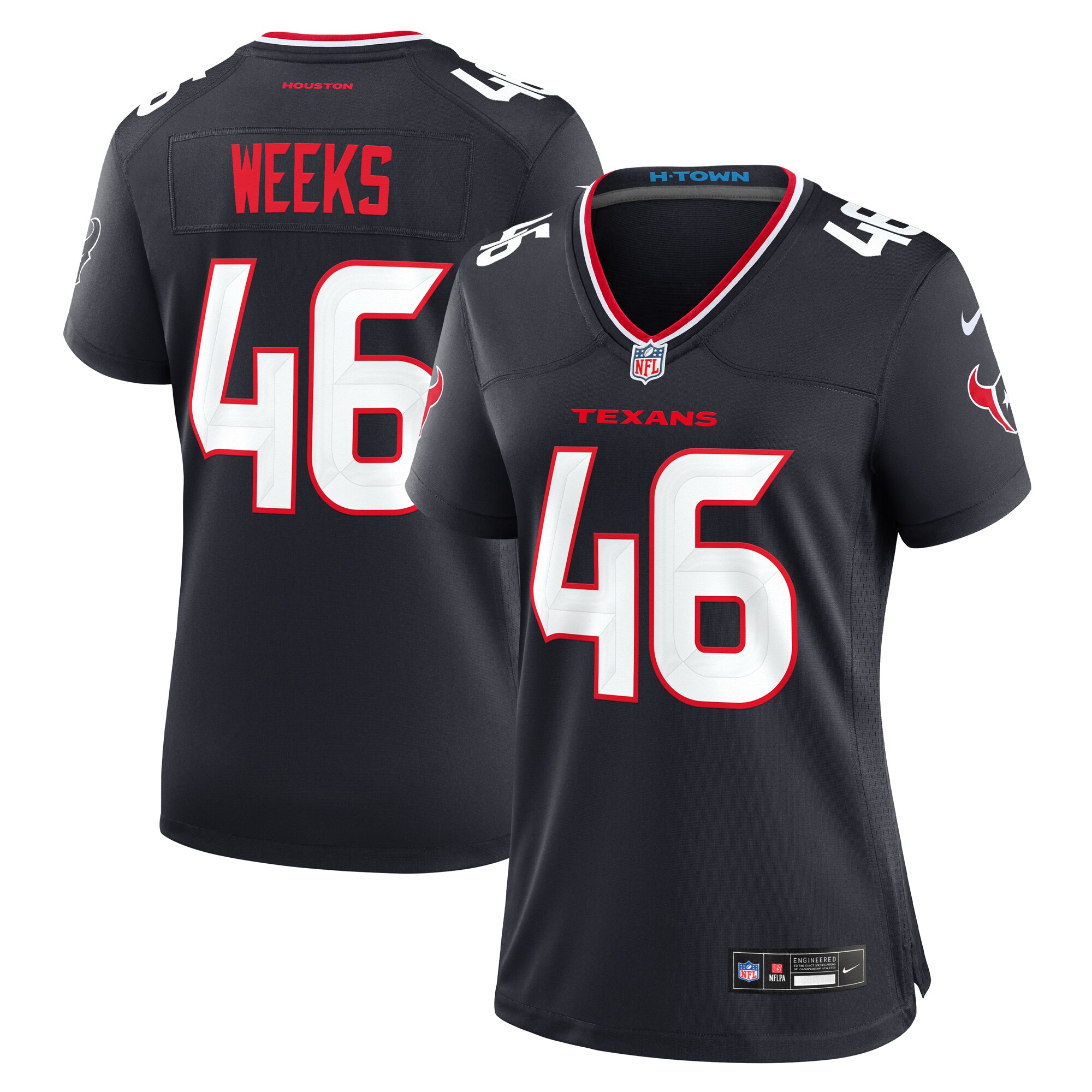 Houston Texans Jon Weeks Navy Team Game NFL Jersey Women's