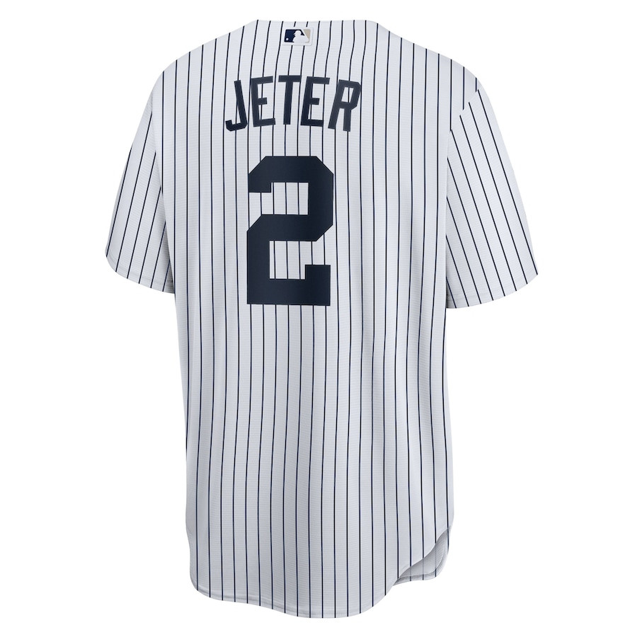 Derek Jeter 2 New York Yankees Home White MLB Jersey Men's
