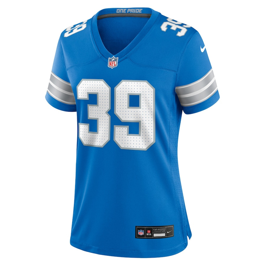 Jake Bates 39 Detroit Lions Team Game Blue NFL Jersey Women's