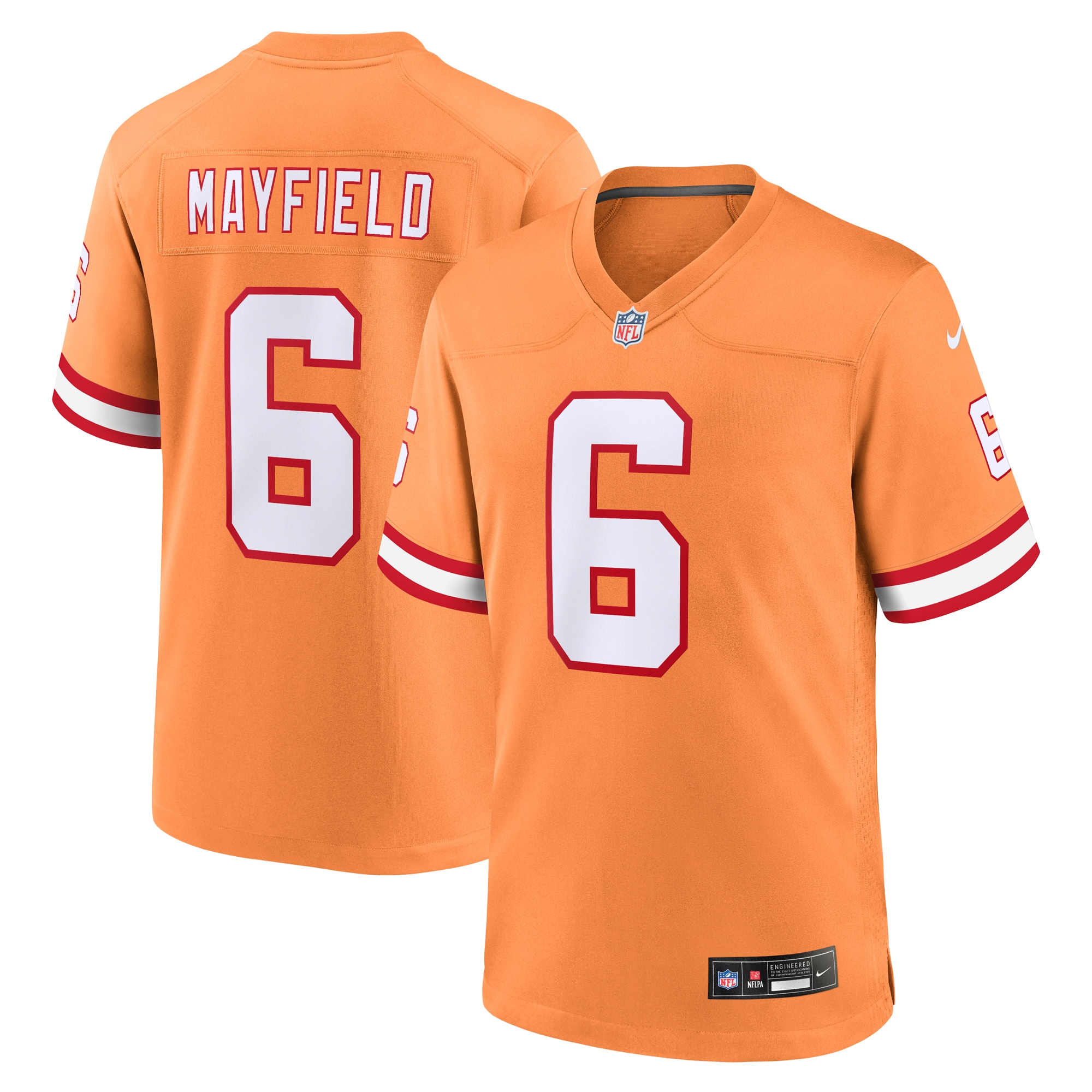 Tampa Bay Buccaneers Baker Mayfield Orange Throwback Game NFL Jersey Men's