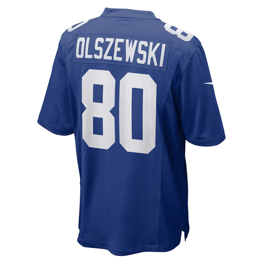 Gunner Olszewski 80 New York Giants Team Game Royal NFL Jersey Men's