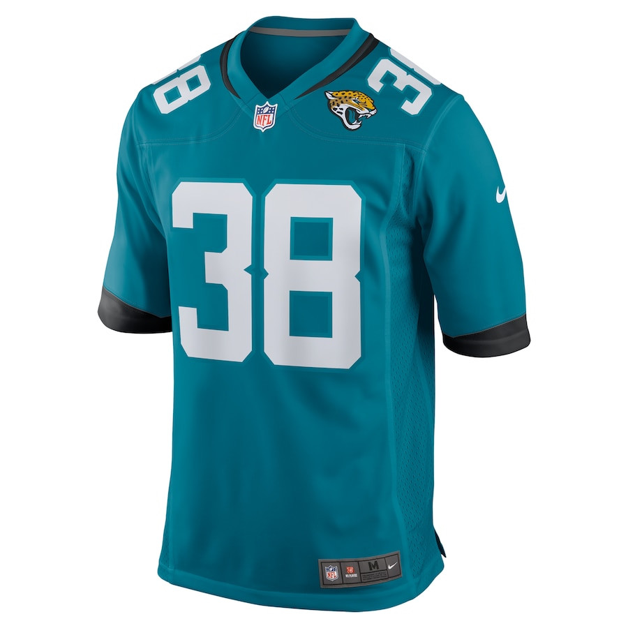 Velus Jones Jr. 38 Jacksonville Jaguars Team Game Teal NFL Jersey Men's